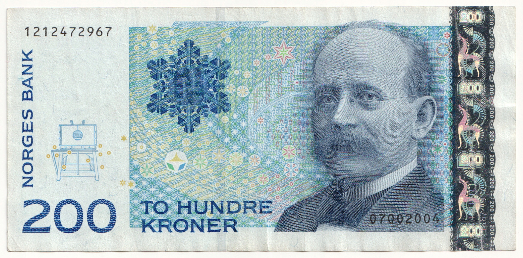 5.gp.Norwegia, 200 Koron 2004, P.50.c, St.2/3+