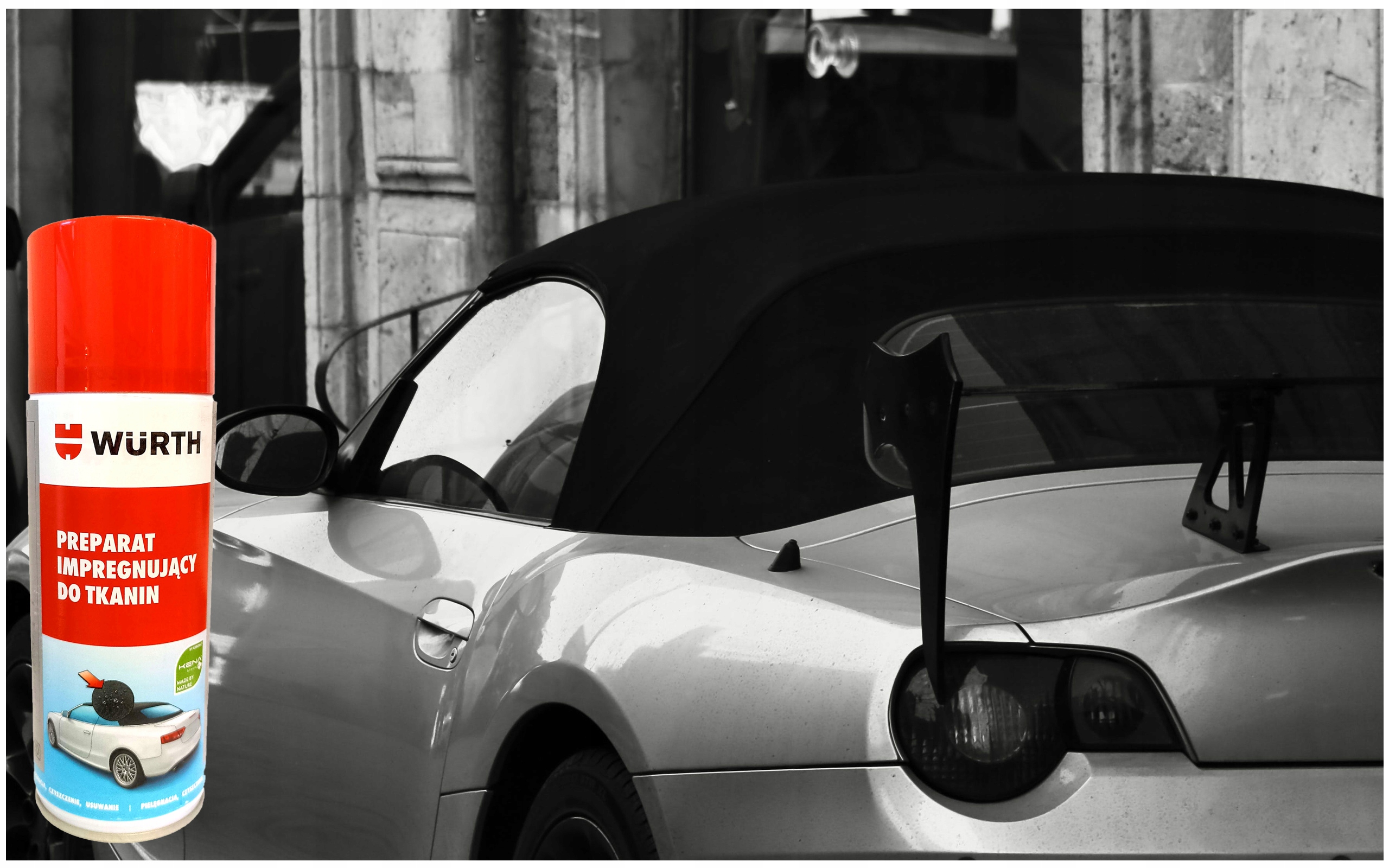 WURTH Impregnat Dachów Materiałowych Cabrio Tapicerki Odzieży Obuwia Markiz Pojemność opakowania 400 ml