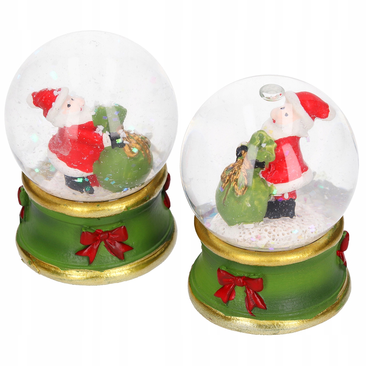 ŚNIEŻNA SZKLANA KULA ŚWIĄTECZNA MIKOŁAJ Wysokość produktu 6.5 cm