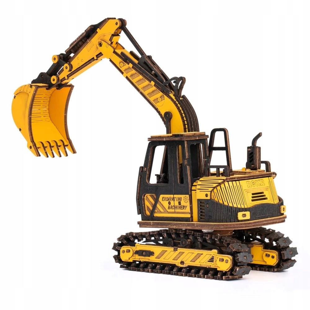 ROBOTIME KOPARKA DREWNIANY MODEL PUZZLE 3D DO SKŁADANIA