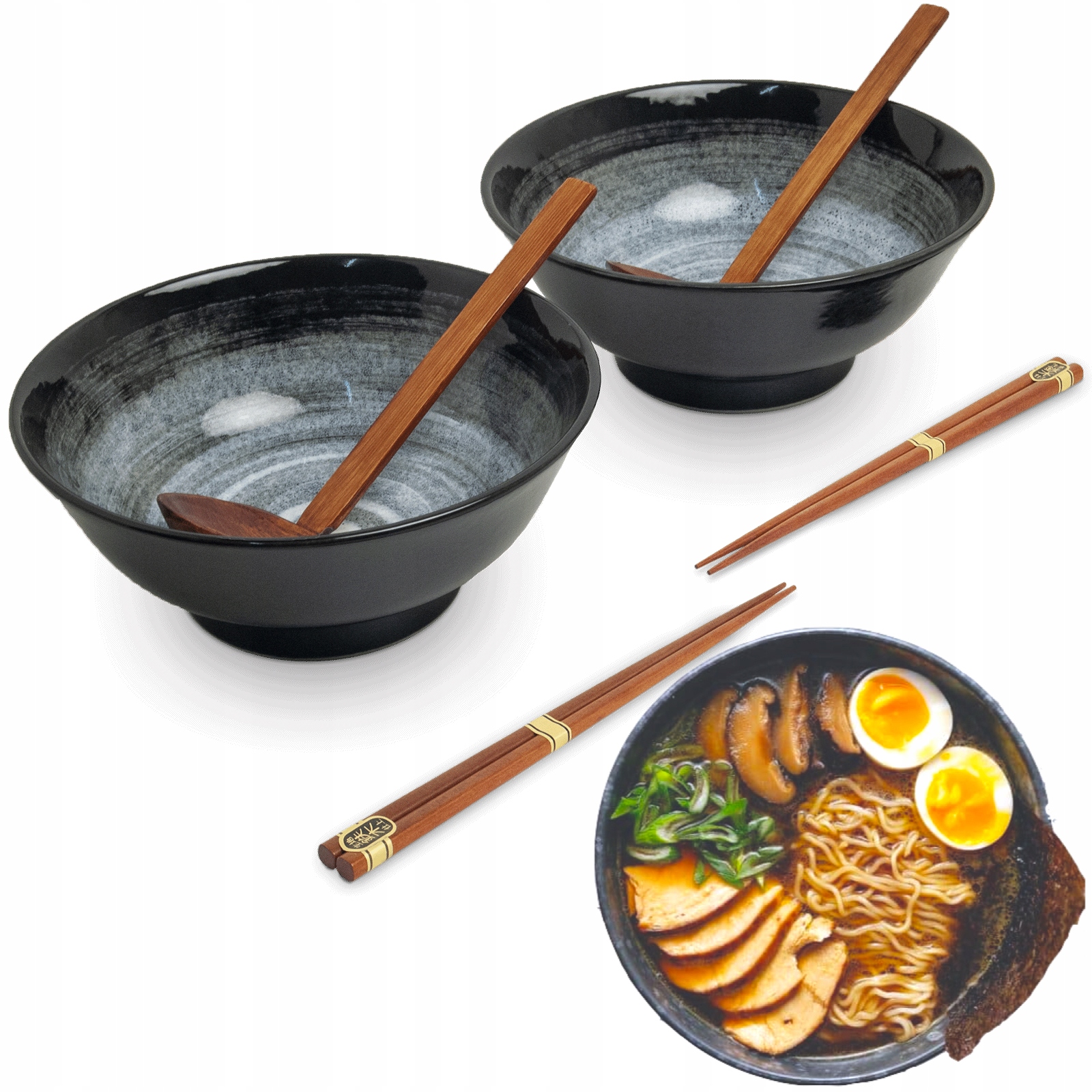 

Zestaw Miski Do Zupy i Makaronu Ramen Motyw Kuro