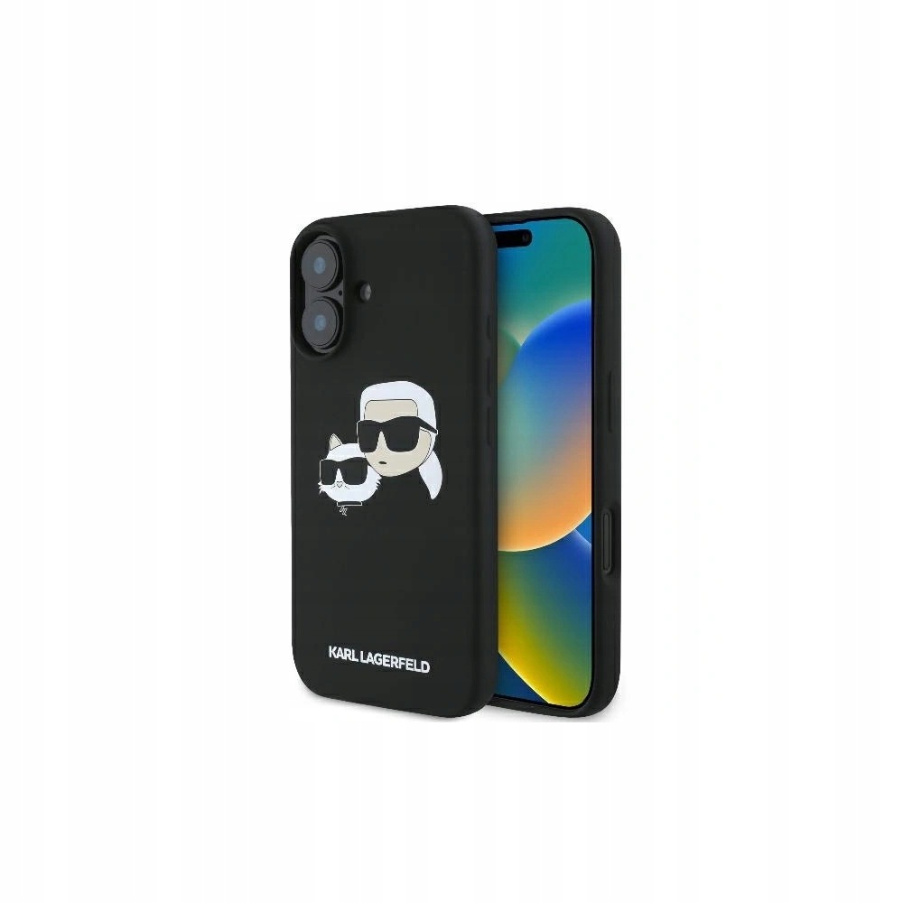 Pouzdro Karl Lagerfeld pro iPhone 16 Silicone Double Heads MagSafe černé