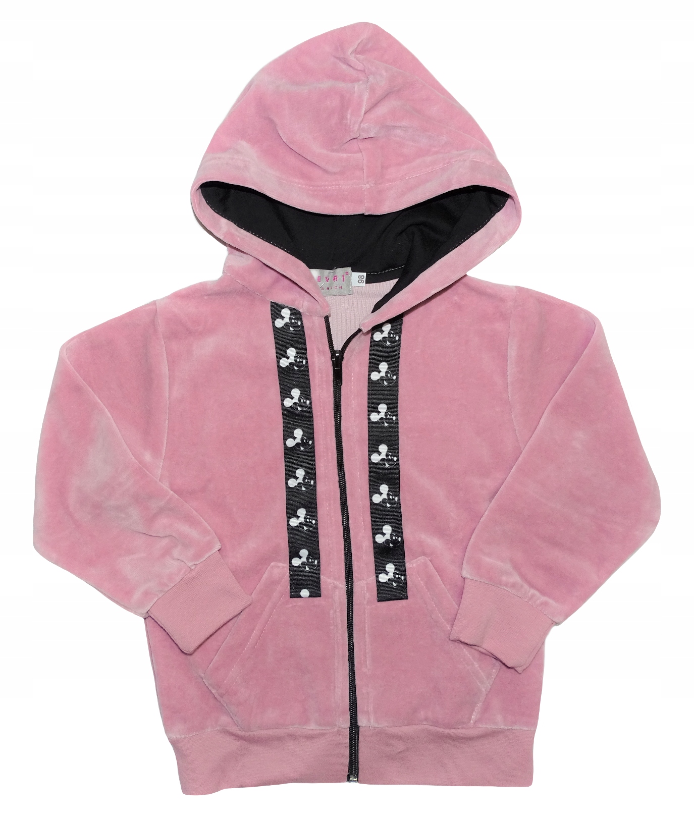 WELUROWY bawełniany dres dla DZIEWCZYNKI lampas miki REVAJ 116 RÓŻOWY PL Marka Revaj