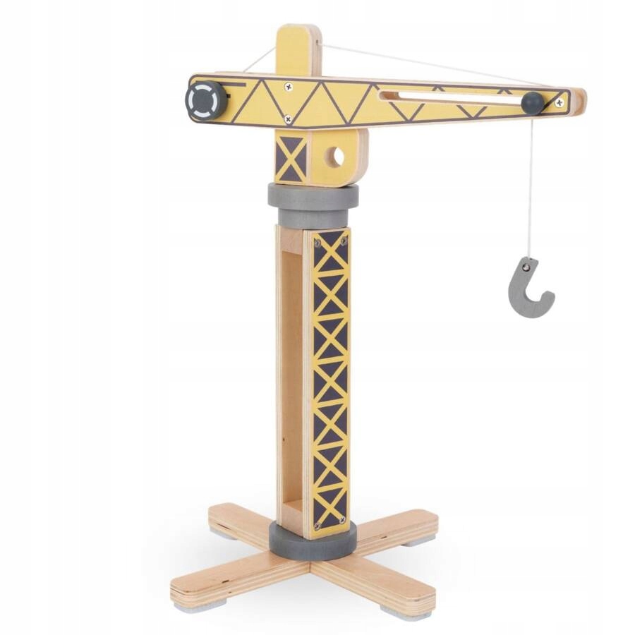 MAMABRUM Plac Budowy Z Ruchomym Dźwigiem i Pojazdami Żuraw Wieżowy Kolor dominujący odcienie brązu i beżu