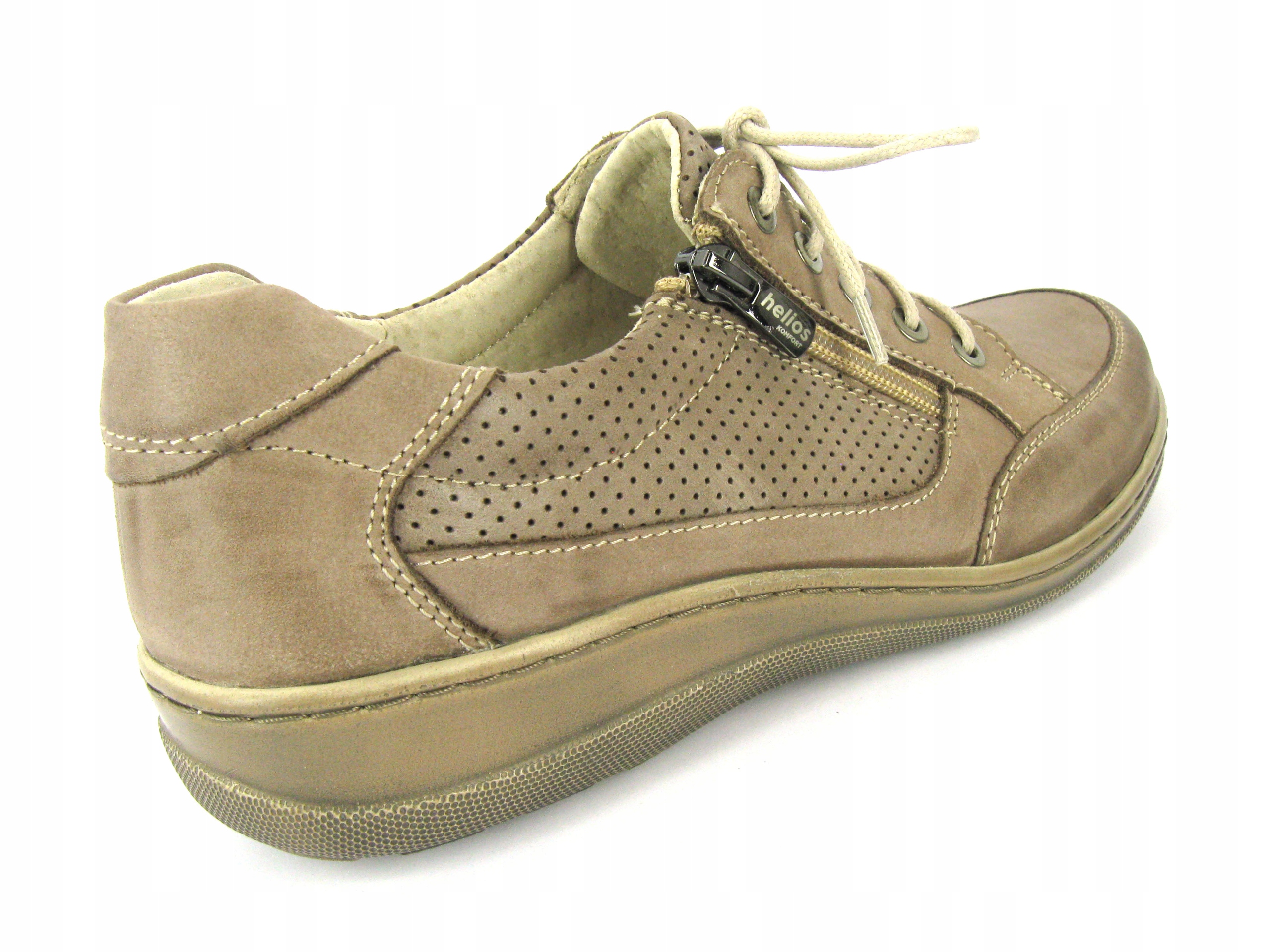 PÓŁBUTY SNEAKERSY MOKASYNY SKÓRZANE HELIOS 357 BEŻ 41 Rozmiar 41