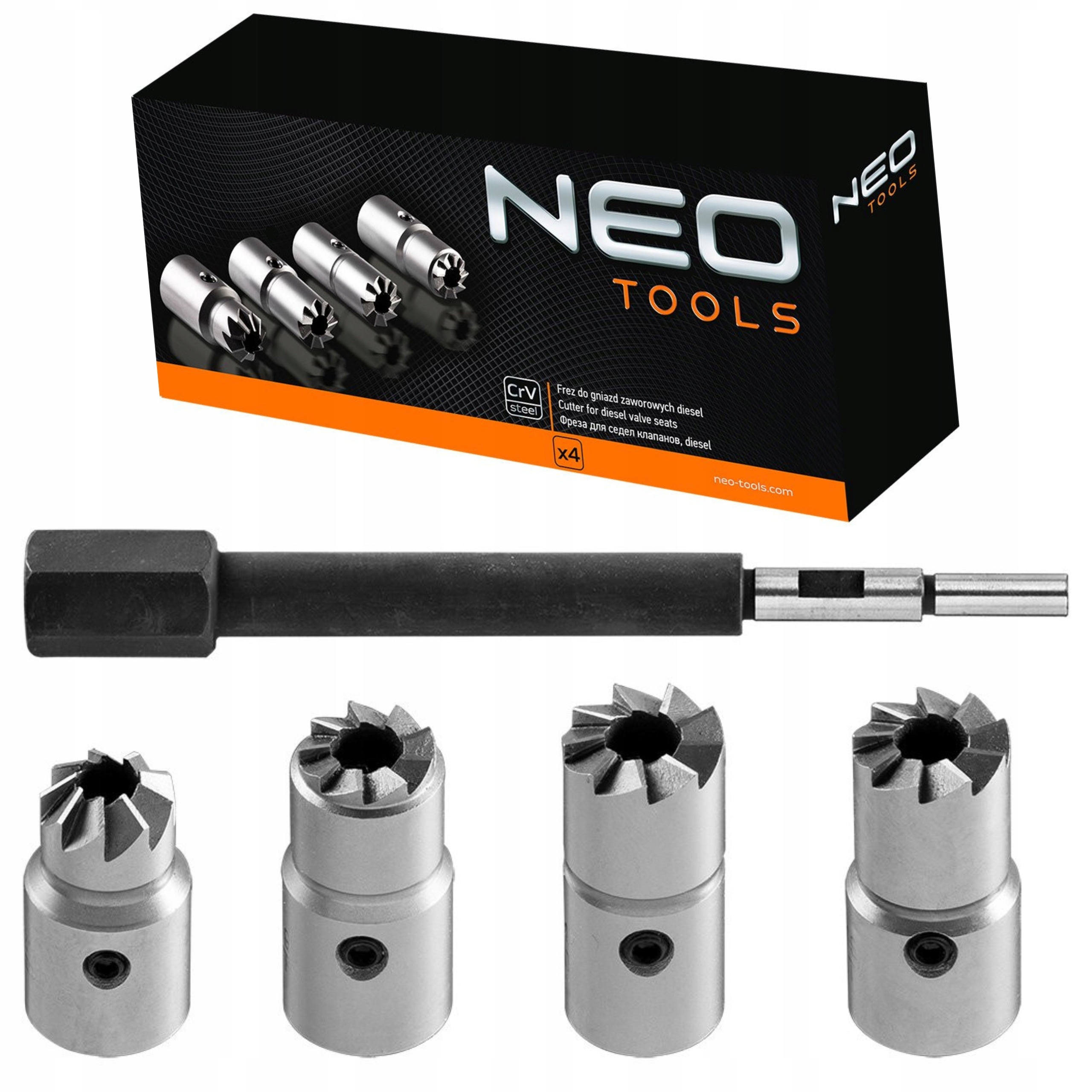 Neo Tools Fréza Pro Dieselové Ventilové Zásuvky, Plochý Úhlový Trn 4EL 11-218