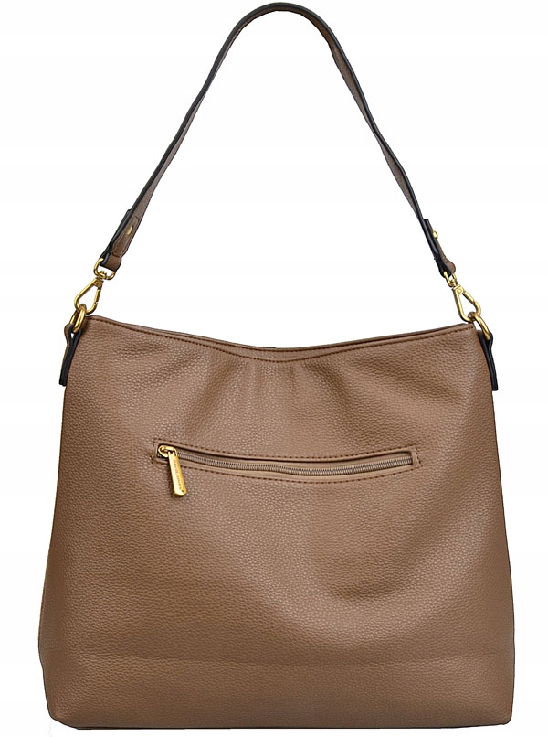 DAVID JONES TOREBKA damska worek wygodna NA RAMIĘ A4 z paskiem zamsz kroko Kolor brązowy