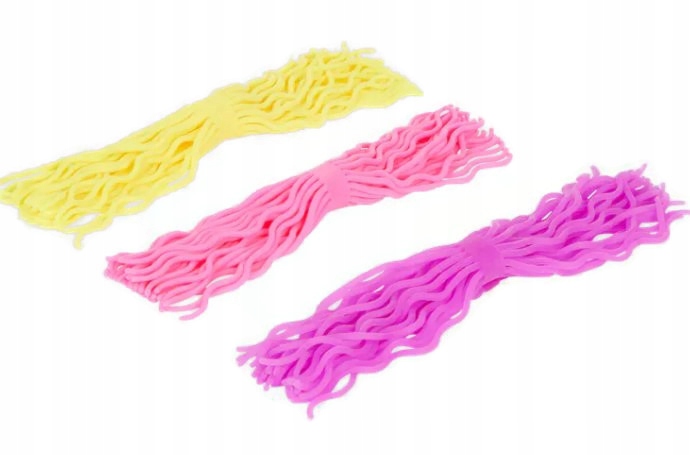 MAKARON SENSORYCZNY GNIOTEK Noodles Rozciągliwy 3 Różne Kolory Marka Toi-Toys