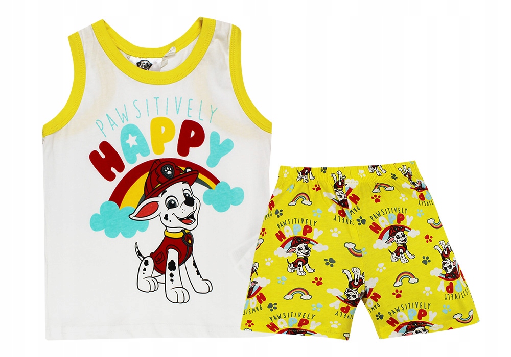 PSI PAW PATROL PIŻAMA ZESTAW KRÓTKIE SPODENKI I KOSZULKA RAMIĄCZKA LATO 116