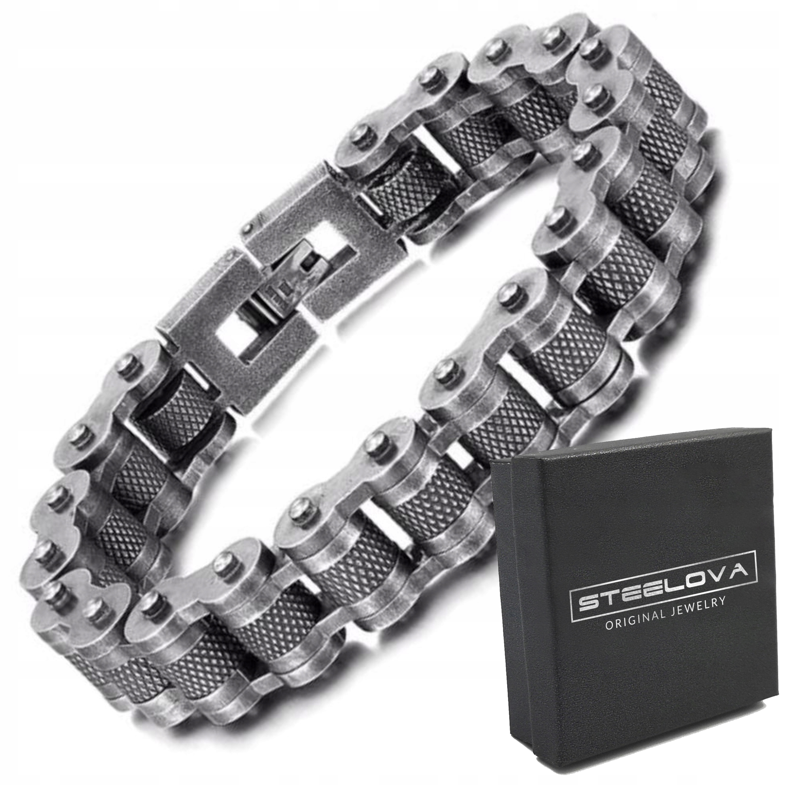 Náramek Bike Chain Masivní Řetěz, Oxidovaný (13 mm)