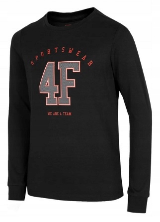 

4F Bluzka Longsleeve Chłopięca Czarna JTSML003 140