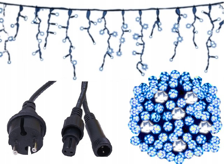 Cencúle 440 Led Girlanda modrá Flash vonkajšia IP44 31,7 m hrubý kábel