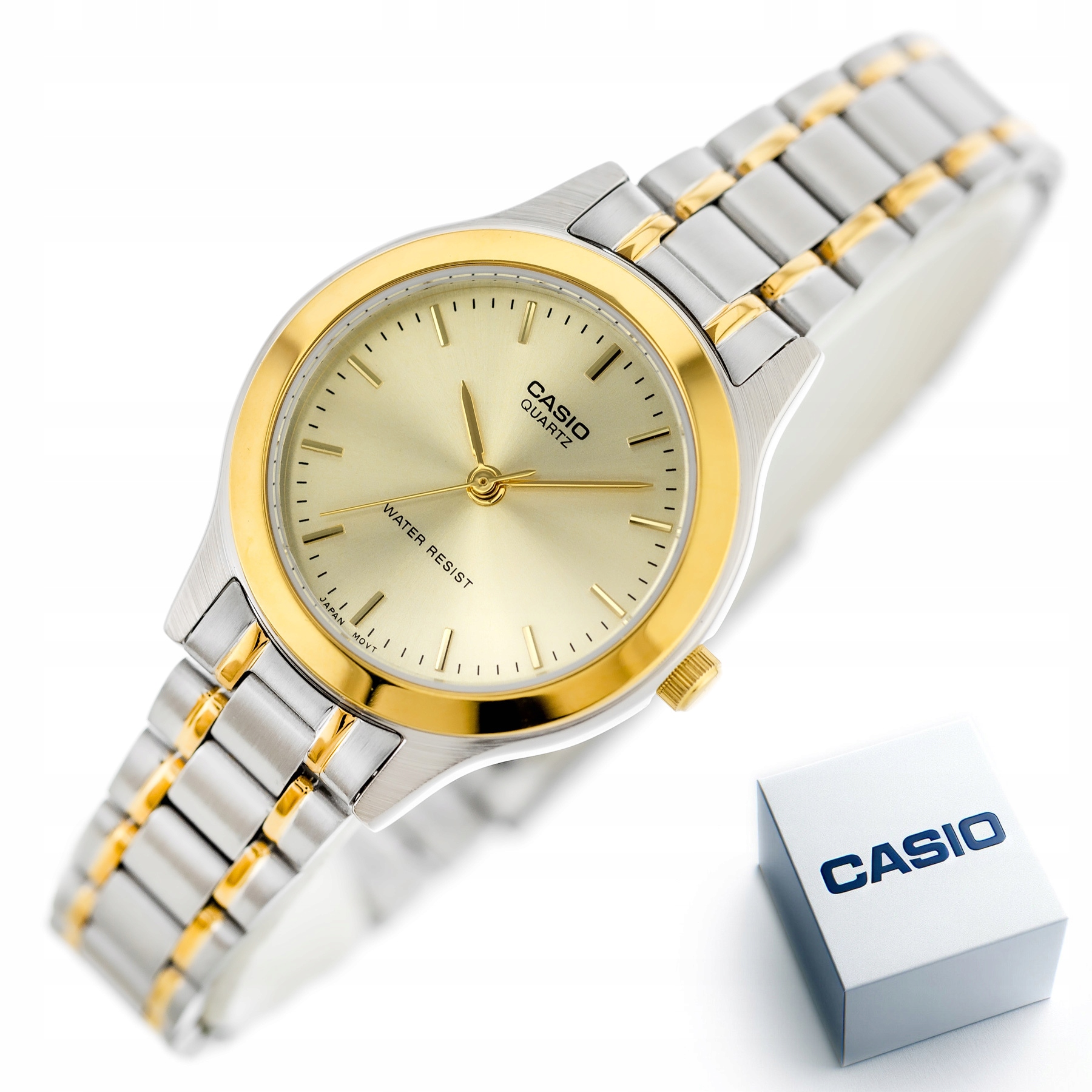 ELEGANCKI KLASYCZNY ZEGAREK DAMSKI CASIO BICOLOR (zd554a) + BOX
