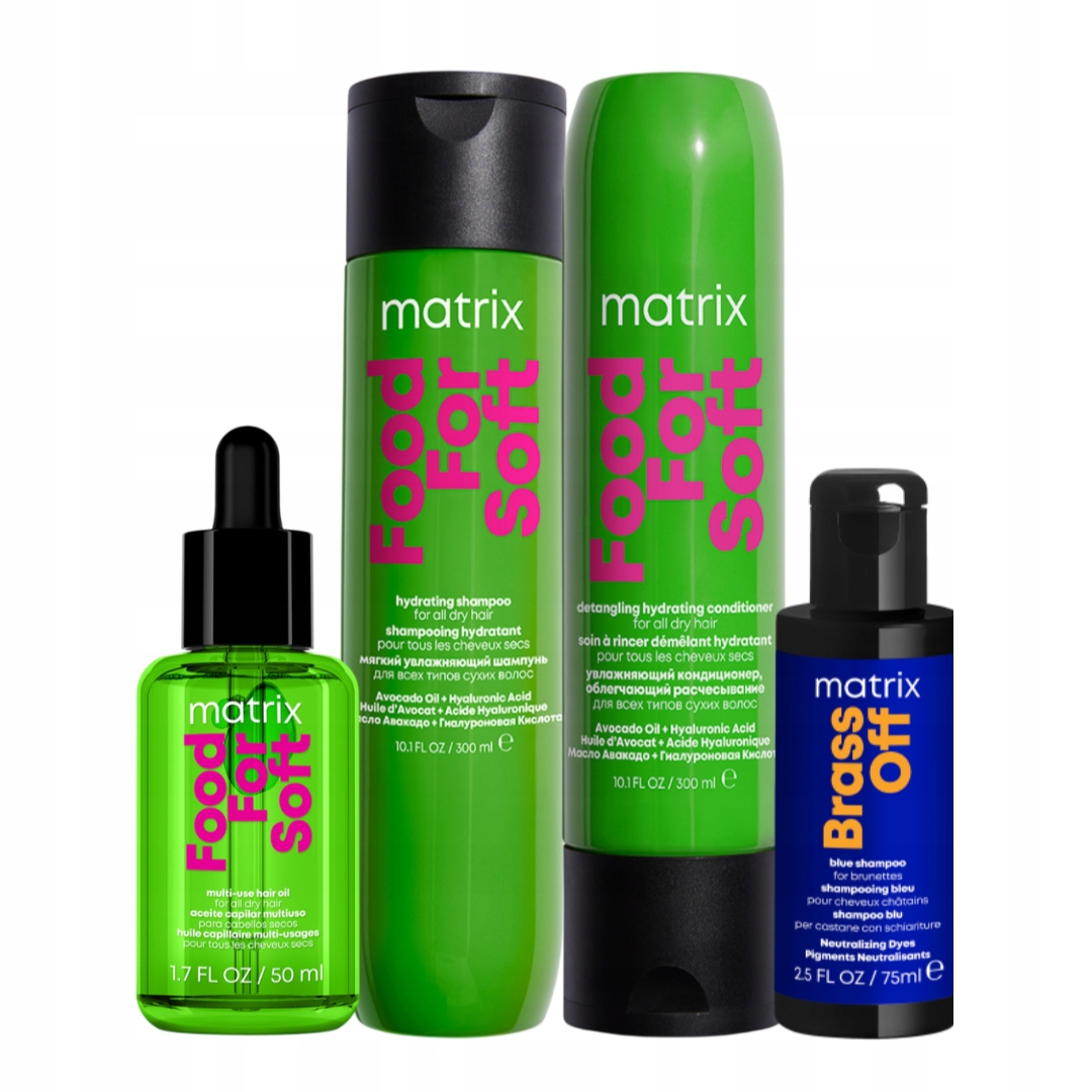 Matrix Food For Soft szampon, odżywka, olejek do włosów suchych Zestaw