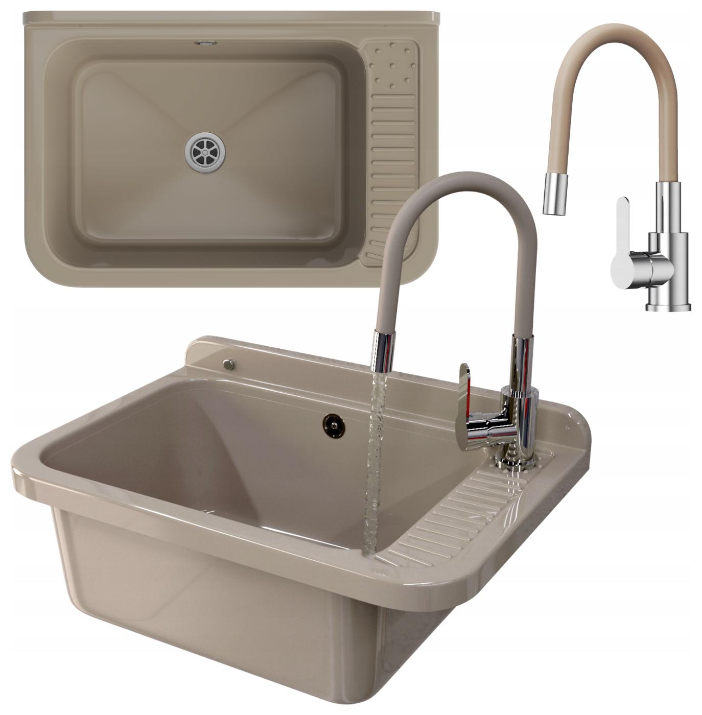 Technický Dřez Technický Béžový Pracovní Komora Velká Baterie Sada