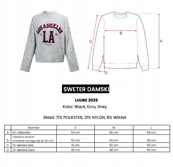 Sweter luure olavoga ecru M Odcień ecru