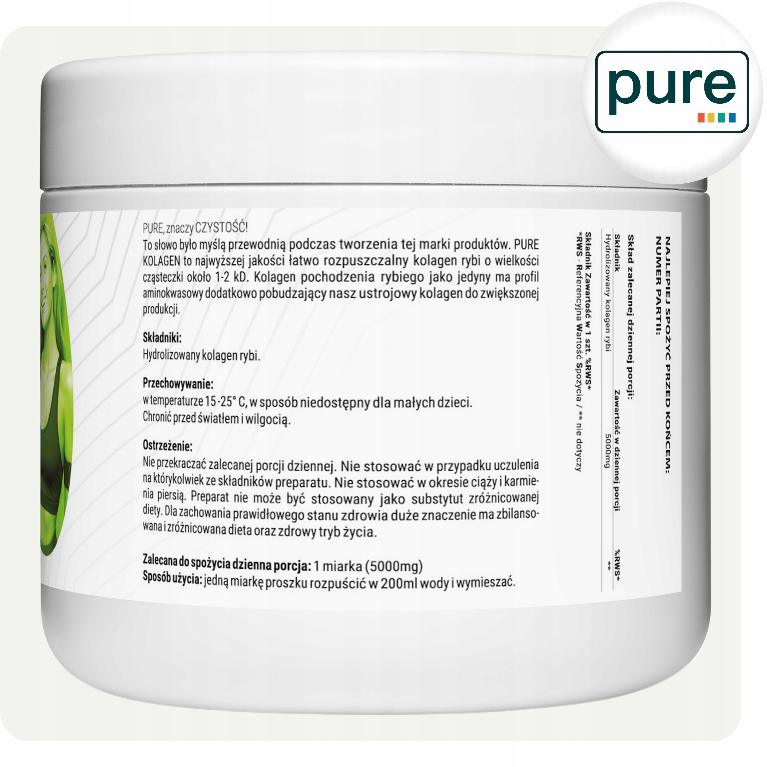 Pure kolagen rybi czysty sprężystość — 5