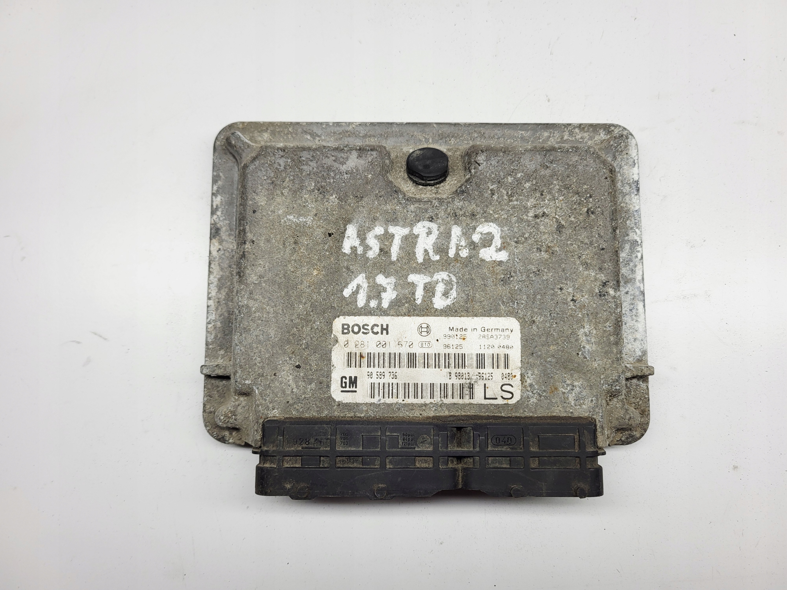 computer control unit of the engine Opel ASTRA G 1.7 DTI 0281001670 90589736