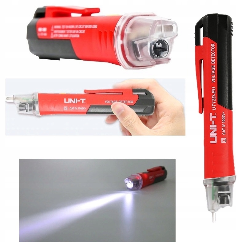 DETEKTOR UNI-T UT12D WYKRYWACZ TESTER NAPIĘCIA KABLI PRZEWODÓW BEZDOTYKOWY Kod producenta UT12D-EU