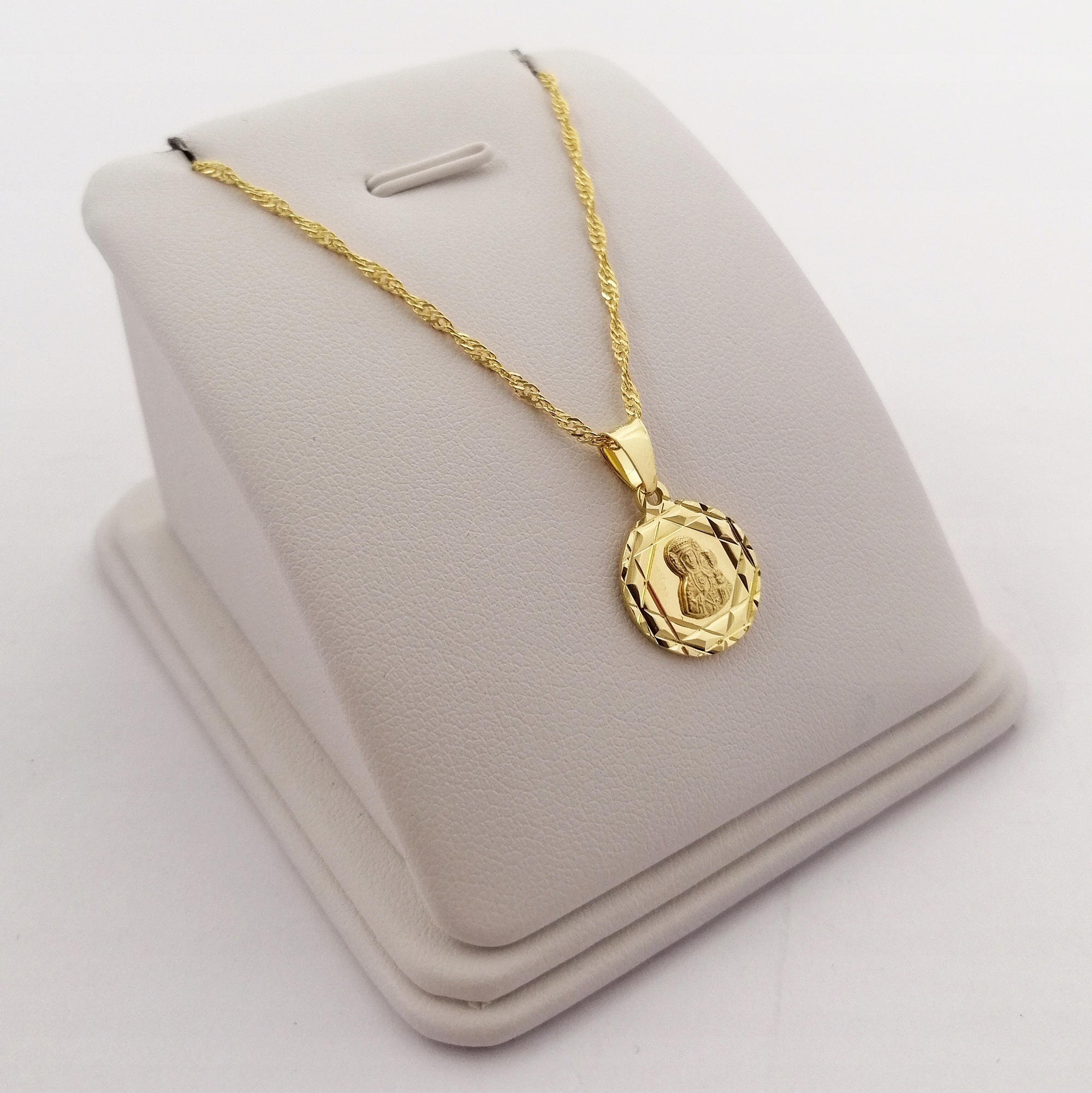 ZŁOTY ŁAŃCUSZEK + MEDALIK MATKA BOSKA PR. 925/585 PREZENT NA BIERZMOWANIE Marka Golden Celebrity