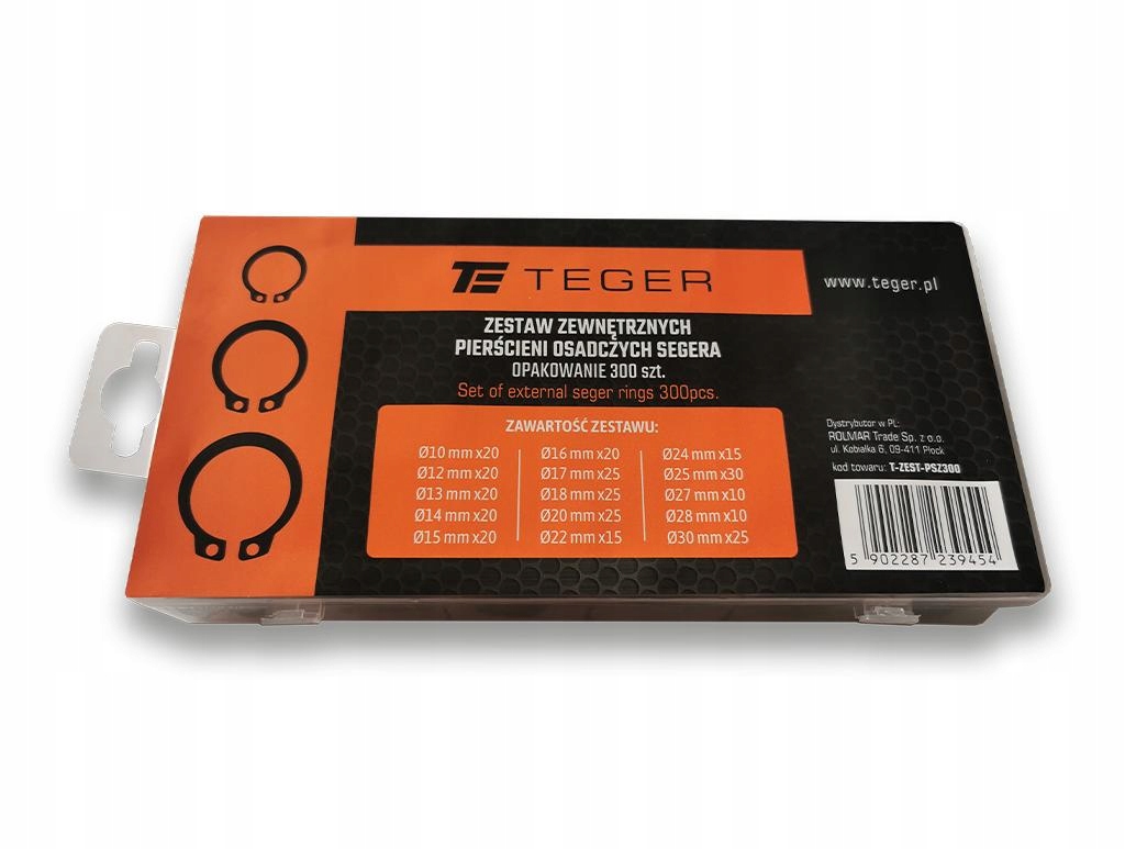 Zestaw zewnętrznych pierścieni segera Teger (sprzedawane po 300szt.)