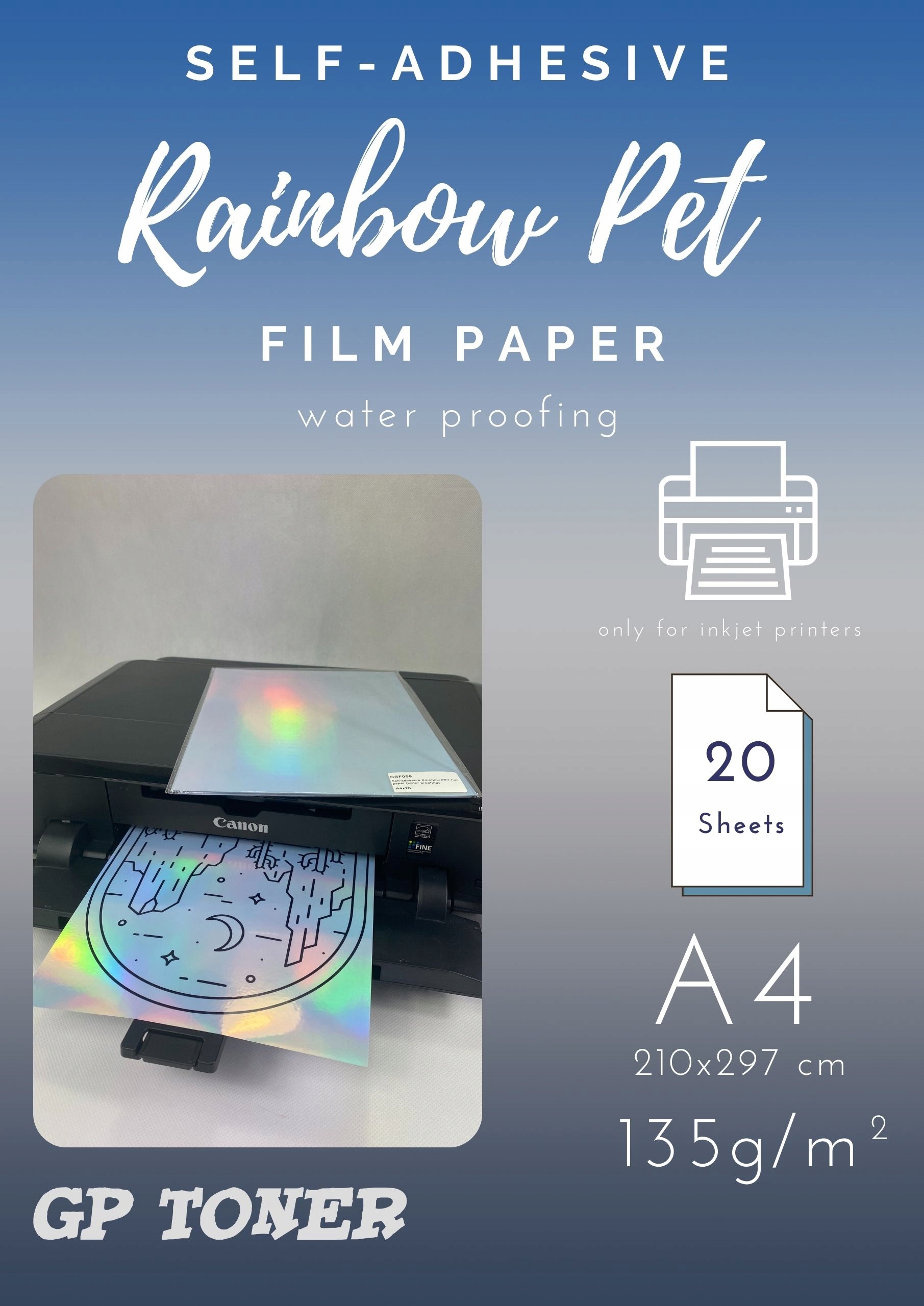 

Samoprzylepny papier foto holograficzny a4 20 szt