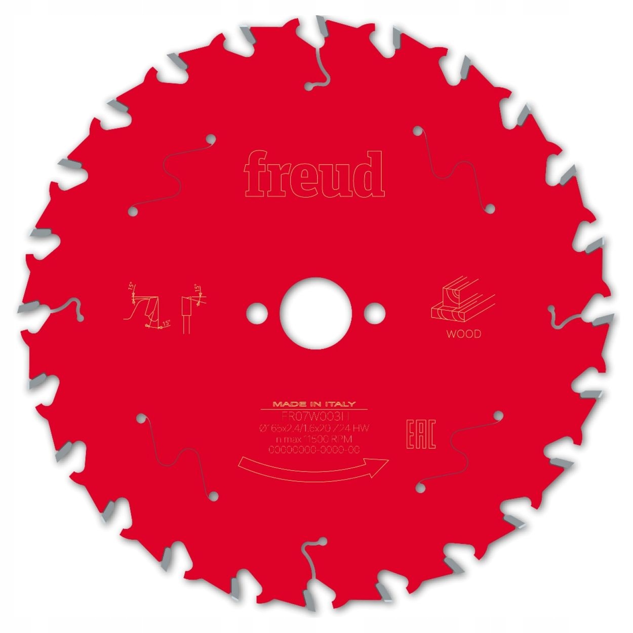 Tarcza do cięcia wzdłużnego drewna 165x20 mm Z24 Freud