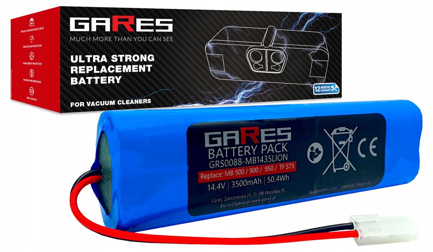 Akumulátor Gares pro Moneual Mbot 500 14,4 V 3,5 Ah