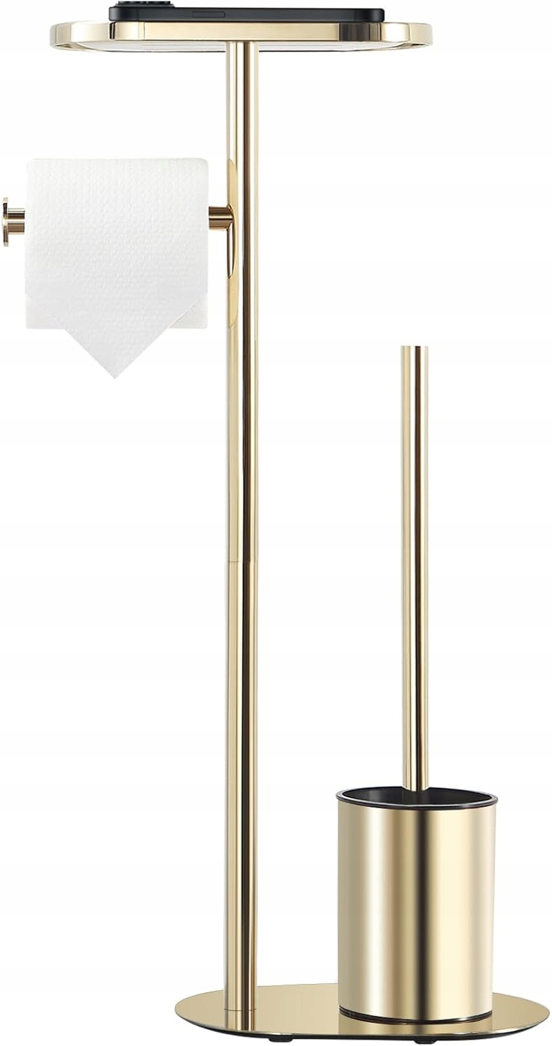 Bgl Zlatý volně stojící držák na kartáč, papír na toaletu, zlatý