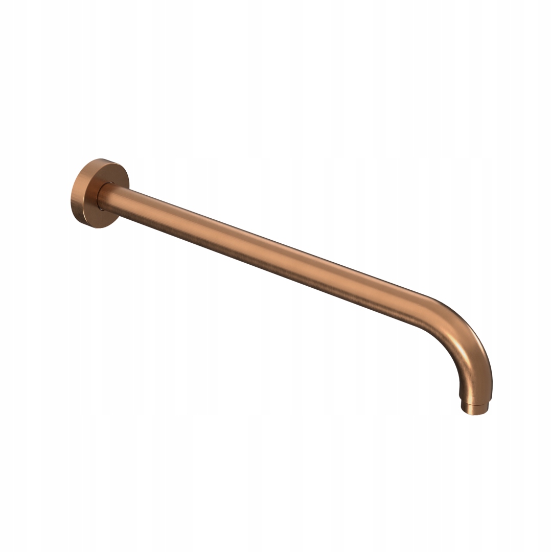 Nástenné sprchové rameno 40 cm okrúhle, medené, brúsené