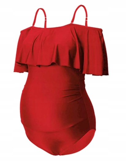 STRÓJ KĄPIELOWY CIĄŻOWY JEDNOCZĘŚCIOWY FALBANKA