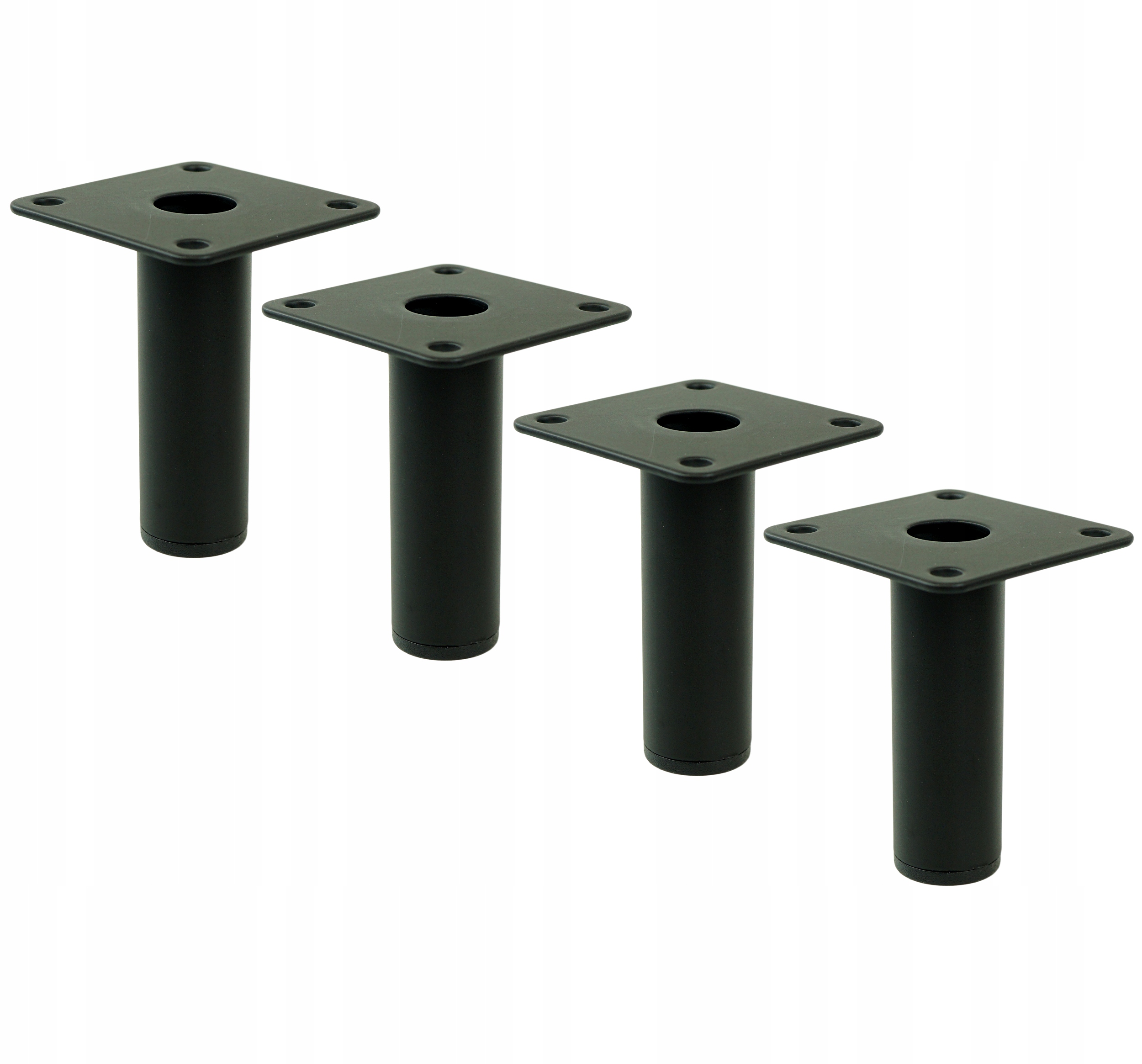 

4x Noga fi 25 nóżka meblowa czarna 8 cm z blachą