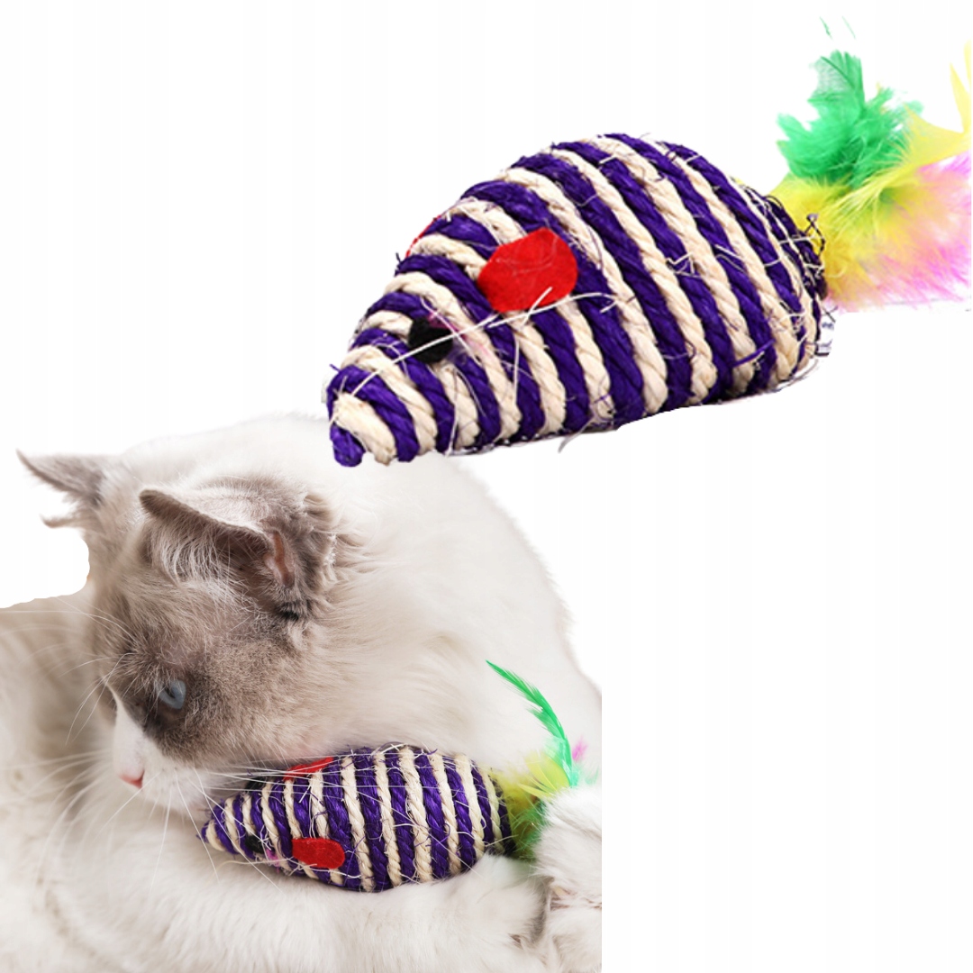 

Petstory Myszka ze Sznurka Grzechotka Zabawka 9cm