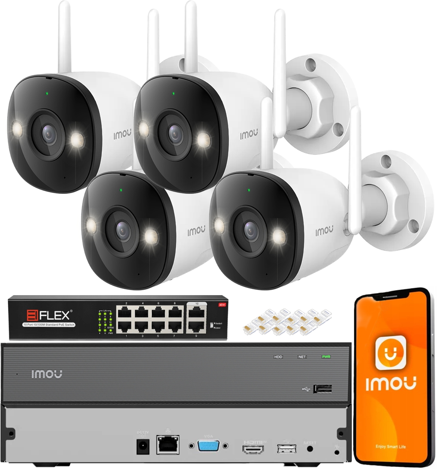 Monitorovací sada Imou 4 Ip kamery IPC-S3EP-5M0WE Audio 5MPx Led