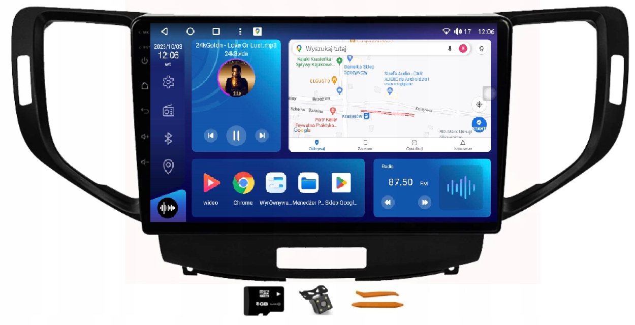 Radio Android Navigace Qled Apple Carplay Lte Gps Dsp Honda Accord 8 08-12