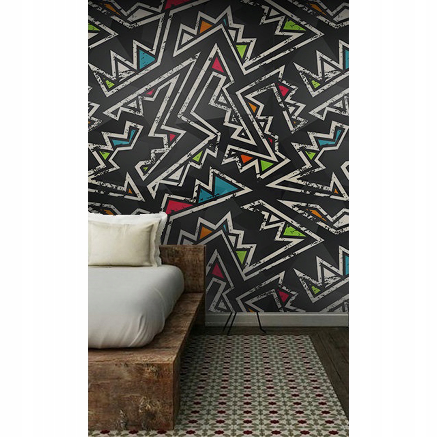 

Tapeta ścienna Graffiti szaro-niebieskie 208x146cm