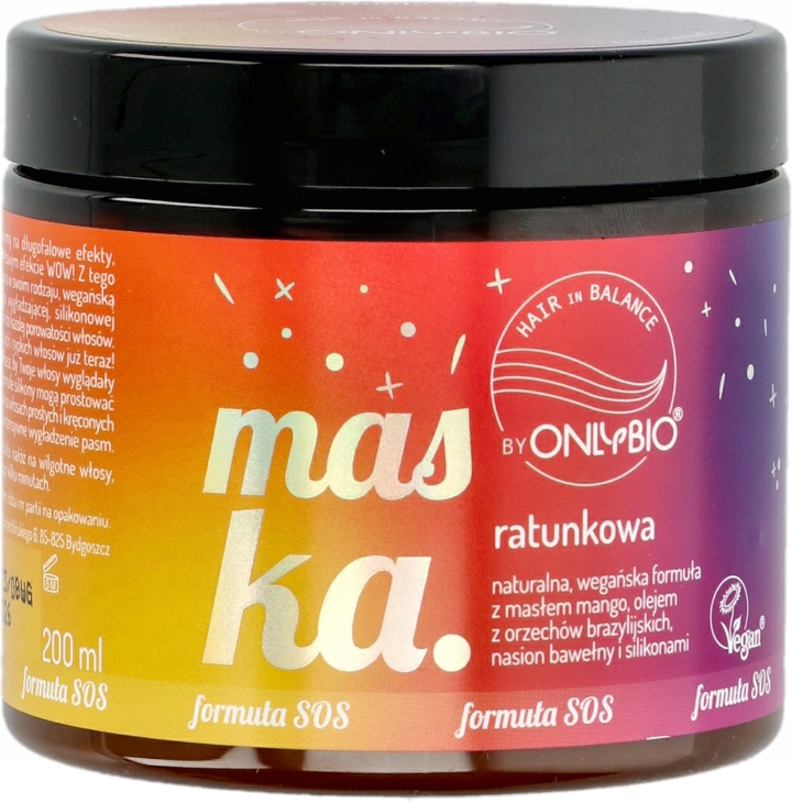 ONLYBIO HAIR IN BALANCE MASKA RATUNKOWA DO KAŻDEJ POROWATOŚCI WŁOSÓW Stan opakowania oryginalne