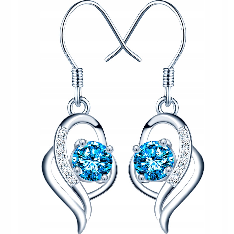 Stříbrné Náušnice 925 Dlouhé s zirkony na hácích Dárek pro maminku Krásné