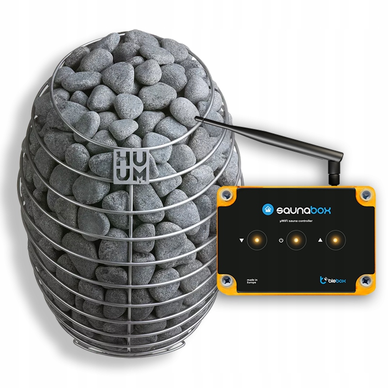 Saunová pec Huum Drop 6 ovládač SaunaBox Pro WiFi Snímač teploty