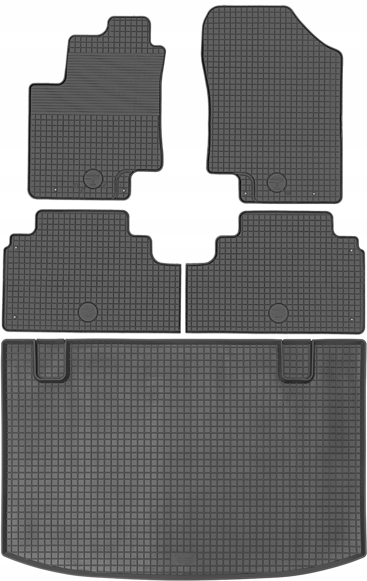 Kia Venga Minivan 2009-2017 Sada Koberce batožinový priestor