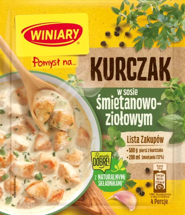 25 Sztuk Winiary Pomysł Na Kurczak Śmietanowo-ziołowy 30G