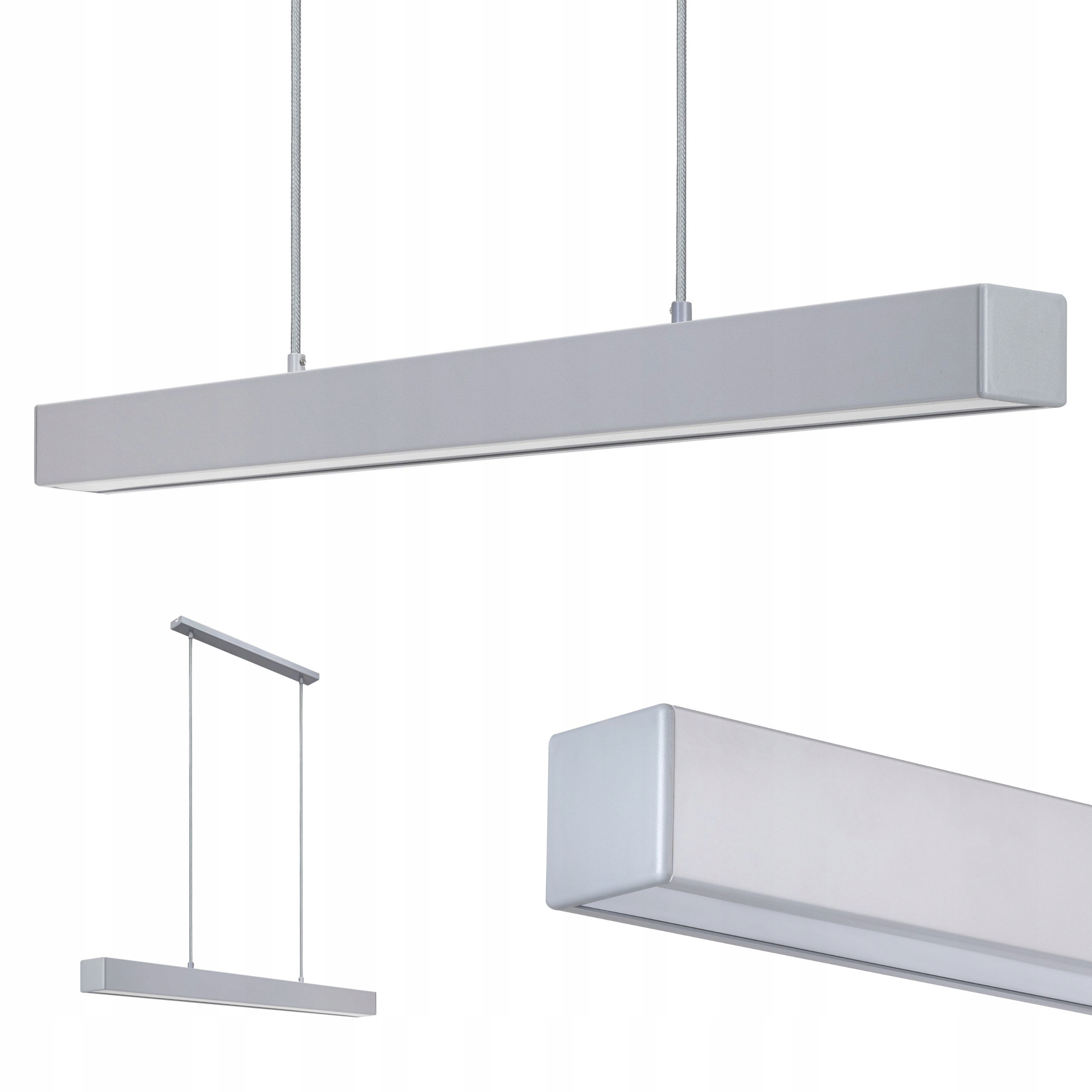 Lampa wisząca Led Wulkan Liniowa Loft Belka 100cm Szara