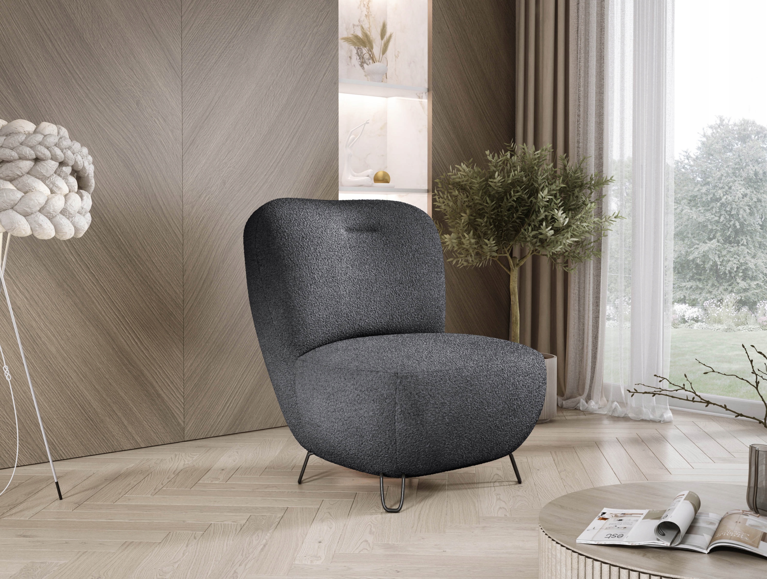 Moderní křeslo Luis II Vysoké nohy Novinka