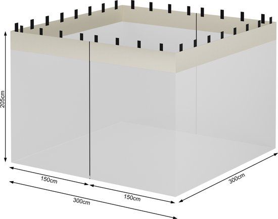 Moskytiéra na zahradní párty stan 3 x 3 m Bílá