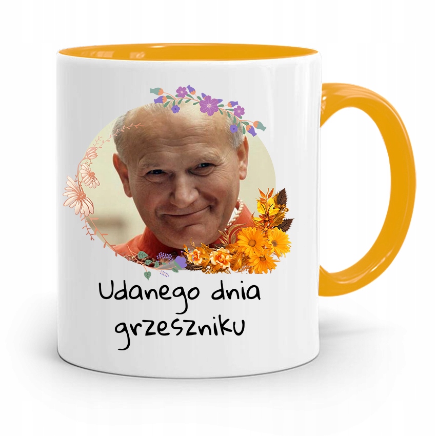 

Kubek Żółty Jan Paweł II Papież Papaj Grzeszniku