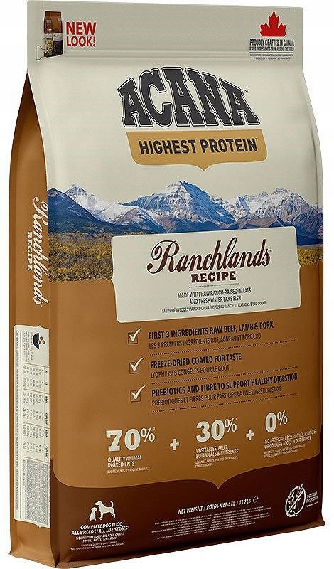 Levně Acana Highest Protein Ranchlands Dog – suché krmivo pro psy – 6 kg