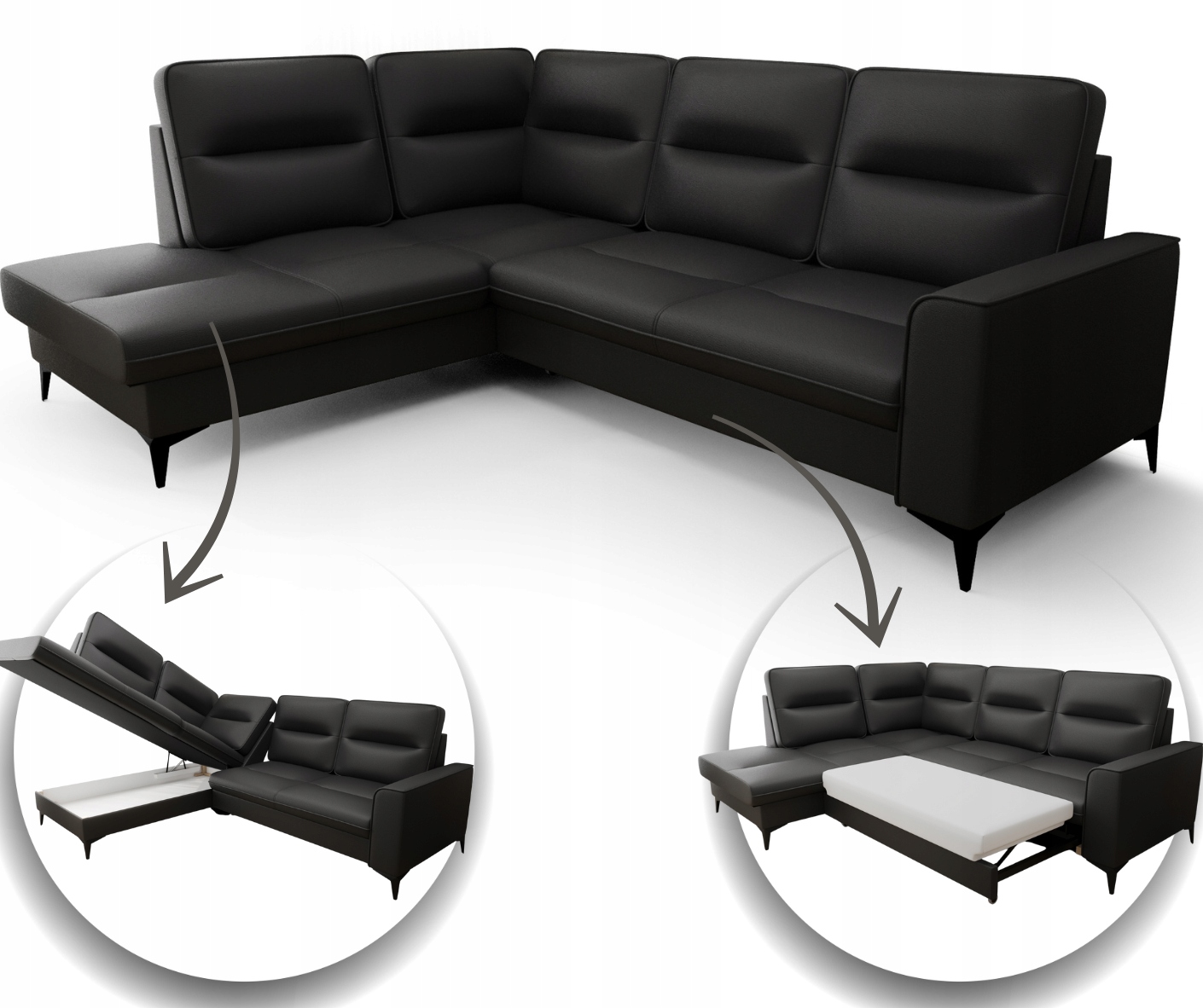 Moderní Stylový Rohová Sedací Souprava 260 Kontejner Funkce Skladová Nabídka Bianca