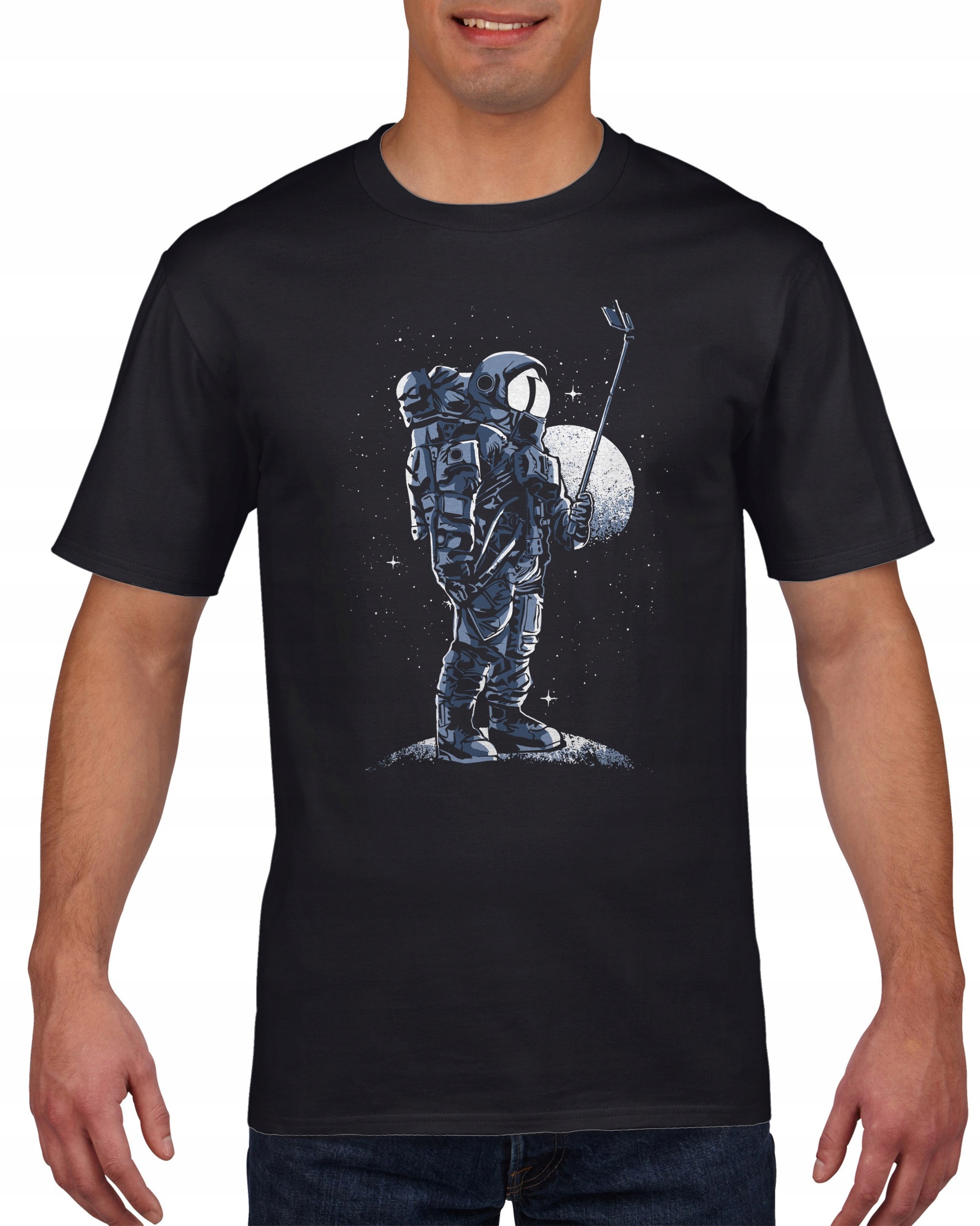 

Koszulka męska Moon Selfie Astronauta Ksiezyc c S