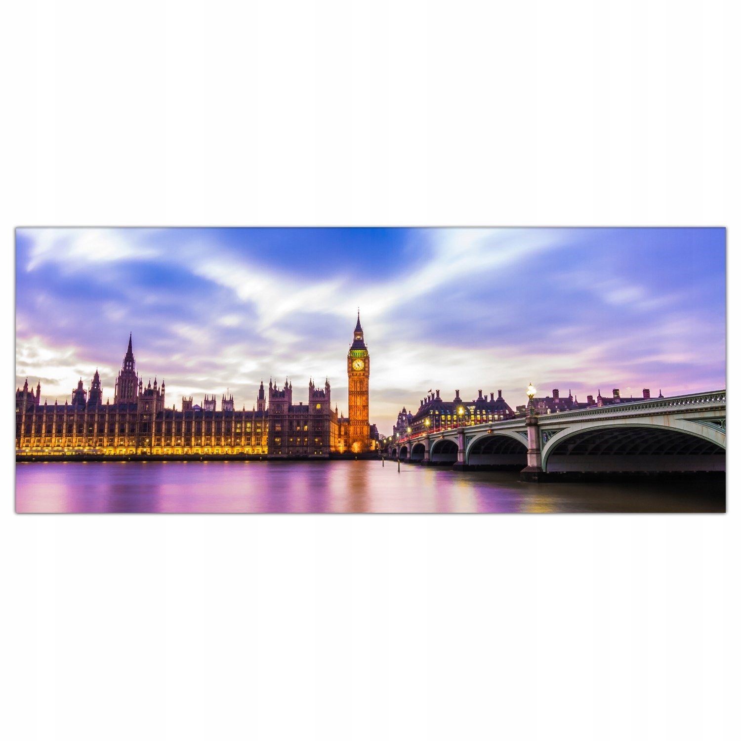 Big Ben Londýn Hodiny 125x50 Panel tvrzené sklo