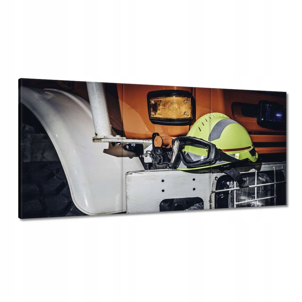 Obrazy 180x90 Žltá prilba Okuliare pre hasičov